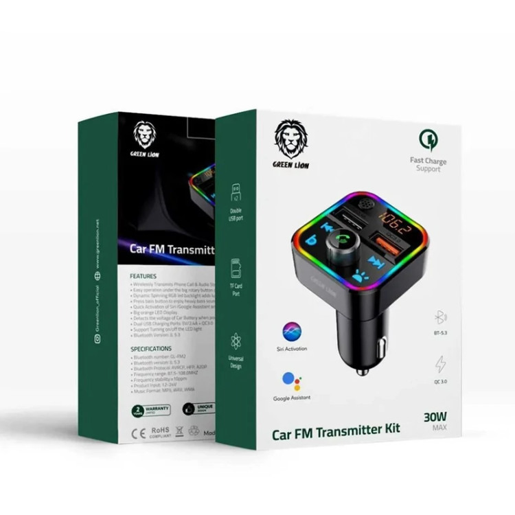 شارژر فندکی وFM پلیر گرین لاین 30W و مدل 1397