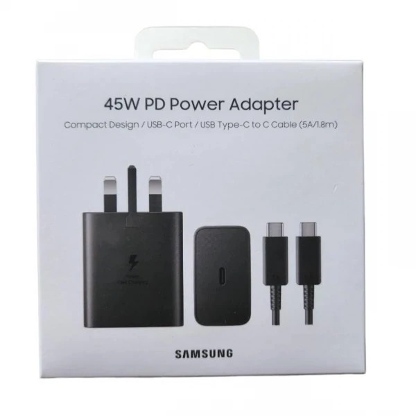 شارژر صد درصد اورجینال 45w pdسامسونگ سه پین
